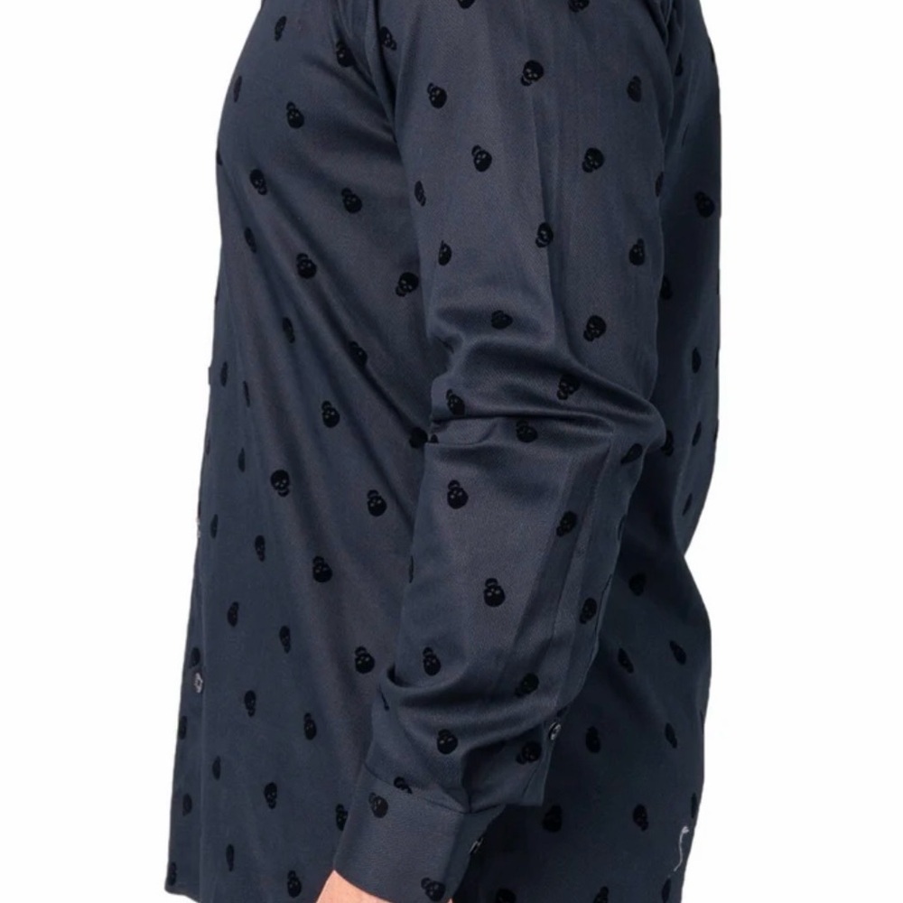 Bugatchi‎ Dark Blue Shirt with Black Dot Pattern